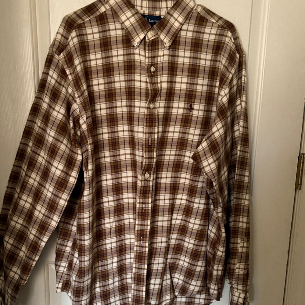 Polo Ralph Lauren Men's Brown Plaid Button-Down Shirt